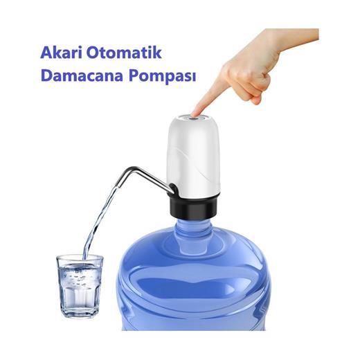 Akari Şarjlı Su Pompası (Usb Şarj Grişi-Şarj Lambası-Paslanmaz Çelik)