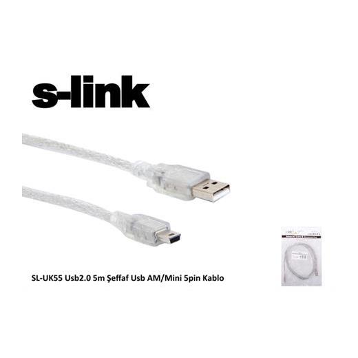 S-Link Sl-Uk55 Mini 5P To 5Mt Usb Kamera Kablosu