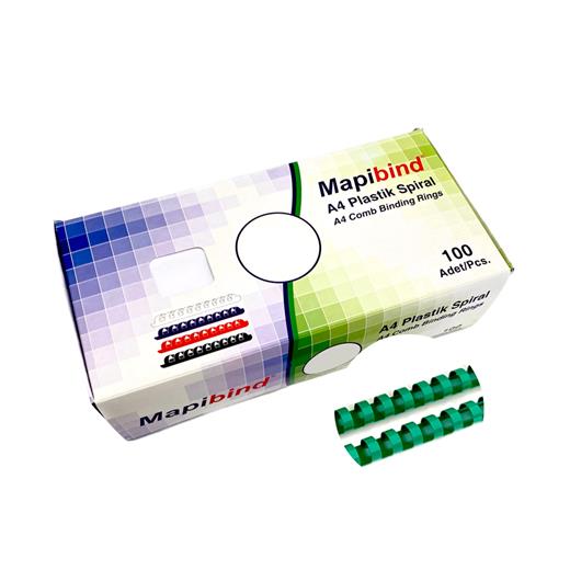 Mapibind 12Mm Plastik Spiral Yeşil 100 Ad.