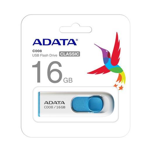 Adata C008-16Gb 16Gb Usb2.0 Classic (White + Blue) Flash Bellek
