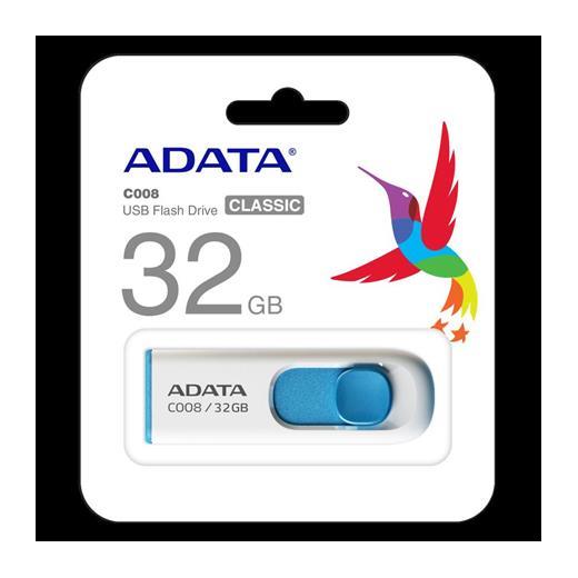 Adata C008-32Gb 32Gb Usb2.0 Classic (White + Blue) Flash Bellek