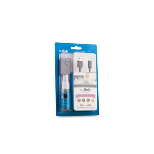 S-Link Slx-375  Temizleme Sprey+Micro Fiber Micro Usb Kablo 3 İn 1 Set