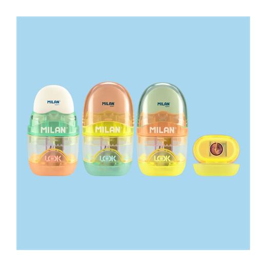 Mılan 4701116Lk2 Capsule Kalemtraş/Silgi(New Look) - 16Adet