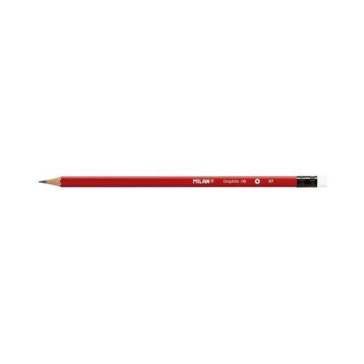 Mılan 712170312 Graphıte Hb Altıgen Silgili Kurşun Kalem - 12Adet