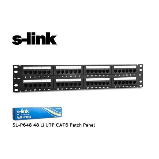 S-Link  Sl-P648 48 Port Cat6 Utp Patch Panel