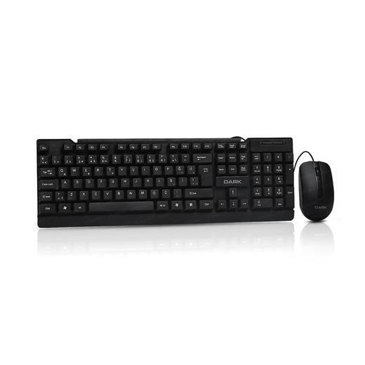 Dark Dk-Ac-Km1060 Türkçe Q Kablolu Ev & Ofis Yüksek Tuşlu Klavye & Mouse Set