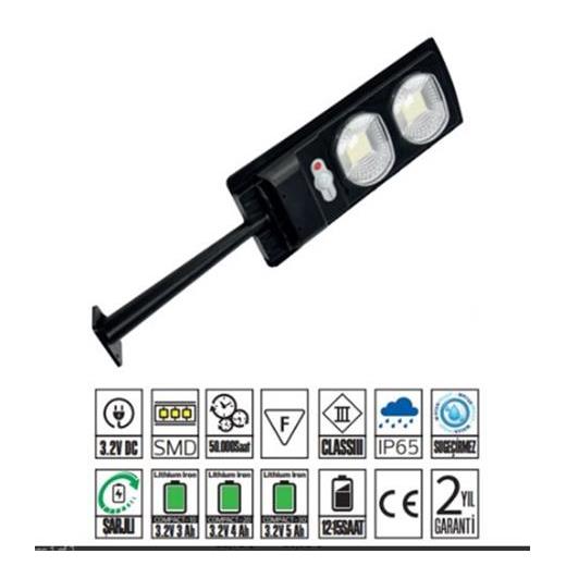 Horoz Compact 20W Led Solar Sokak Armatürü 230Lm 6400K Smd Led Beyaz Işık Su Geçirmez (12-15 Saat)