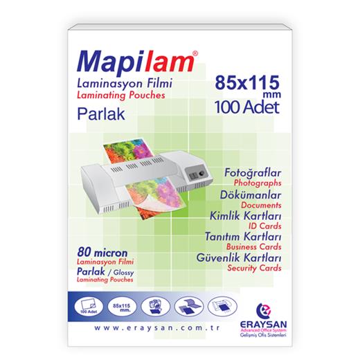 Mapilam 80 Micron Parlak Laminasyon Filmi (Büyük Kimlik) (85X115) 100 Lü