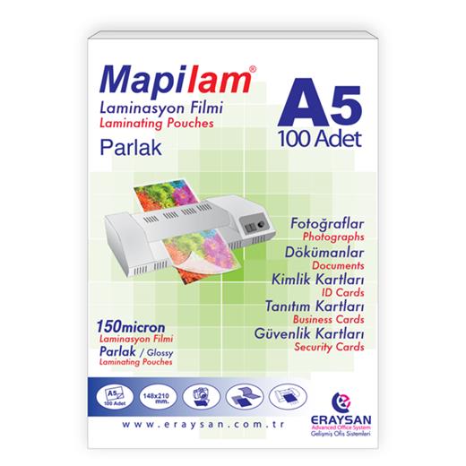 Mapilam 150 Micron Parlak Laminasyon Filmi (A5) 100 Lü
