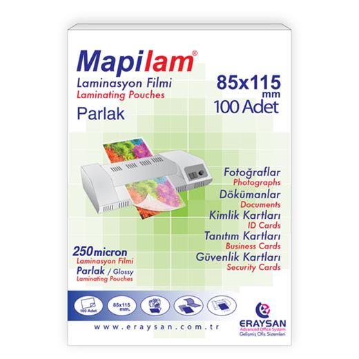 Mapilam 250 Micron Parlak Laminasyon Filmi (Büyük Kimlik) (85X115) 100 Lü