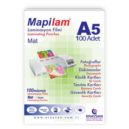 Mapilam 100 Micron Mat Laminasyon Filmi (A5)100 Lü