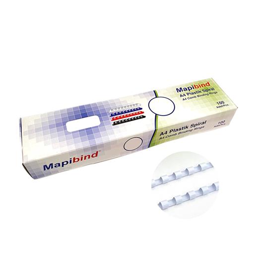 Mapibind 6Mm Plastik Spiral Beyaz 100 Ad.