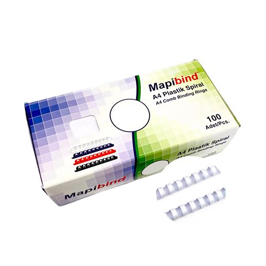 Mapibind 14Mm Plastik Spiral Beyaz 100 Ad.