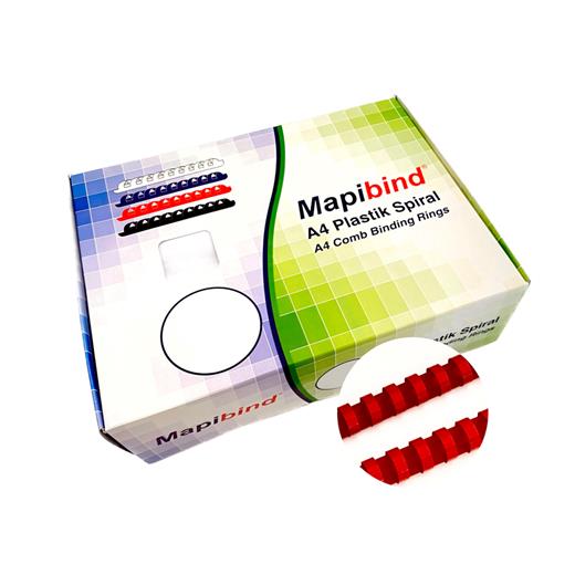 Mapibind 18Mm Plastik Spiral Kırmızı 100 Ad.