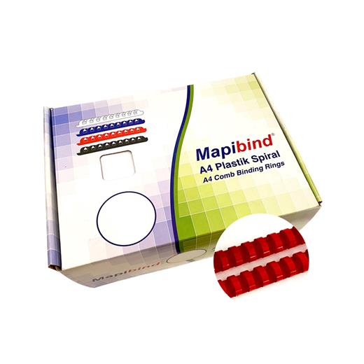 Mapibind 22Mm Plastik Spiral Kırmızı 100 Ad.