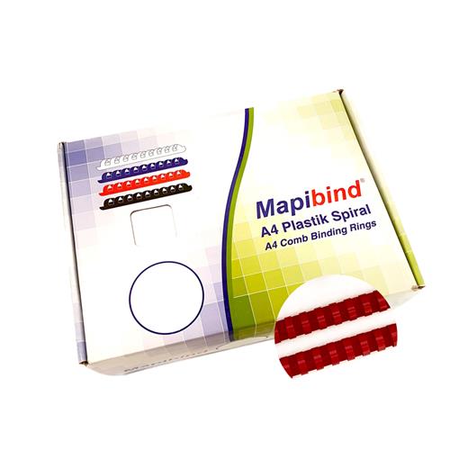 Mapibind 28Mm Plastik Spiral Kırmızı 50 Ad.