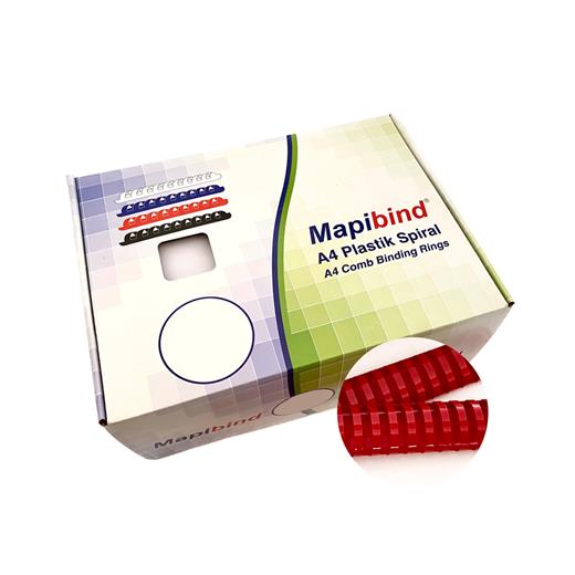 Mapibind 38Mm Plastik Spiral Kırmızı 50 Ad.