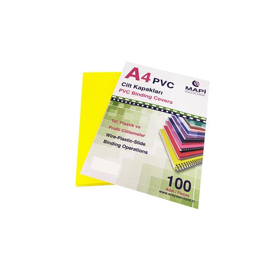 Mapi A4 Pvc Opak Cilt Kapak Sarı 100 Lü