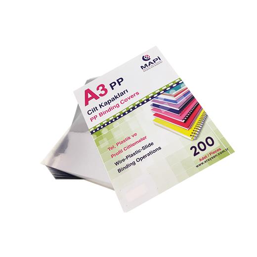 Mapi A3 Pvc Şeffaf Cilt Kapak 80 Micron 200 Lü