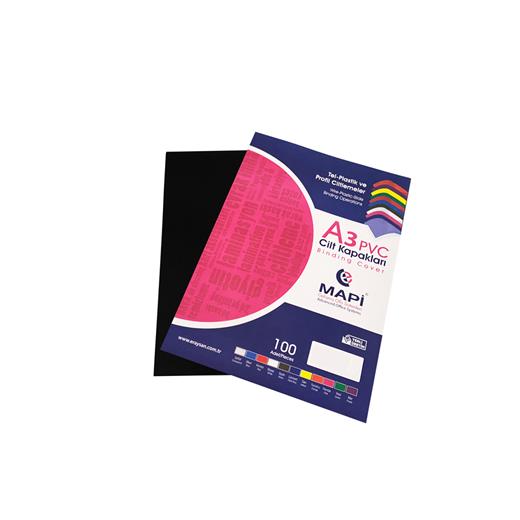 Mapi A3 Pvc Opak Cilt Kapak Siyah 100 Lü