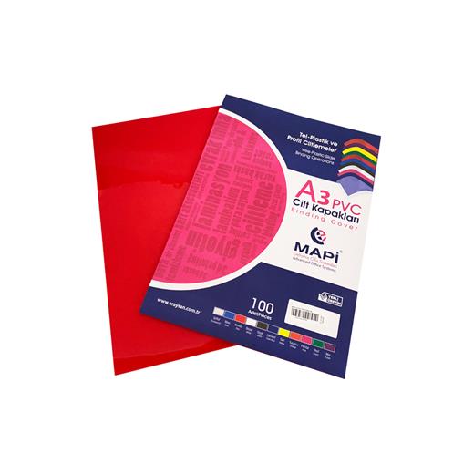 Mapi A3 Pvc Opak Cilt Kapak Kırmızı 100 Lü