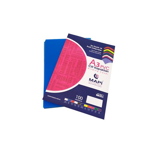 Mapi A3 Pvc Opak Cilt Kapak Mavi 100 Lü