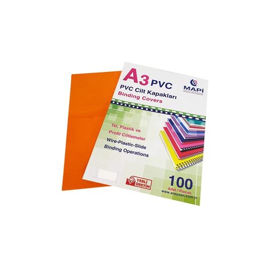 Mapi A3 Pvc Opak Cilt Kapak Turuncu 100 Lü