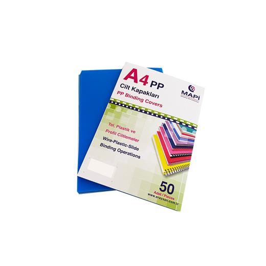 Mapi A4 Pp Renkli Kapak 600 Micron Mavi 50 Li