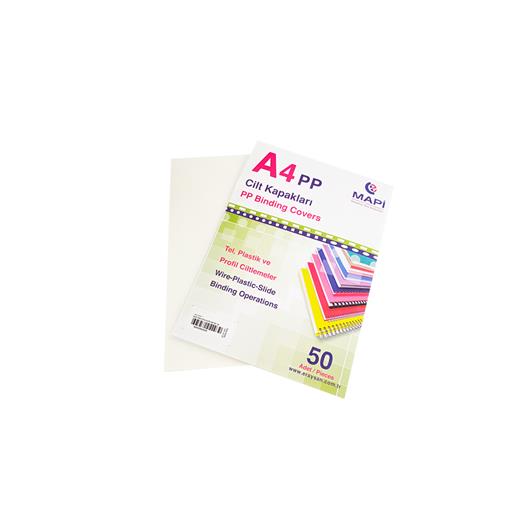 Mapi A4 Pp Opak Kapak (Kum Desen) 350 Micron Beyaz 50 Li