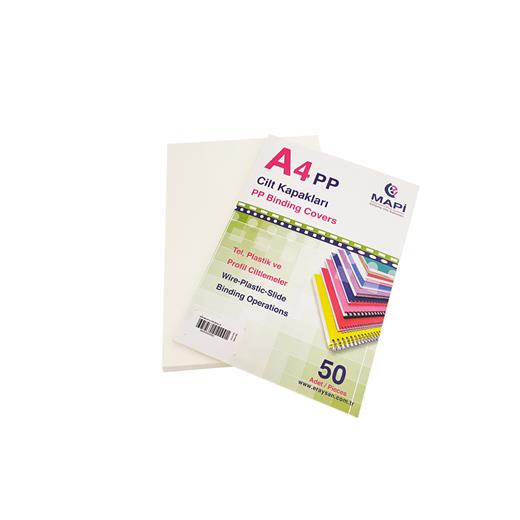 Mapi A4 Pp Opak Kapak (Kum Desen) 450 Micron Beyaz 50 Li