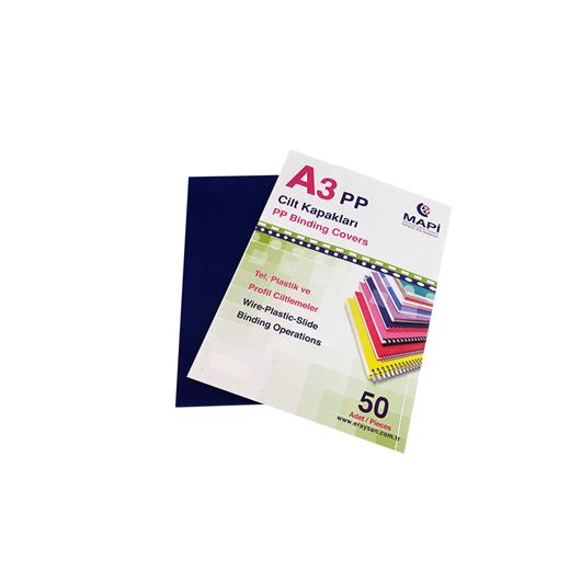 Mapi A3 Pp Opak Kapak (Kum Desen) 450 Micron Lacivert 50 Li