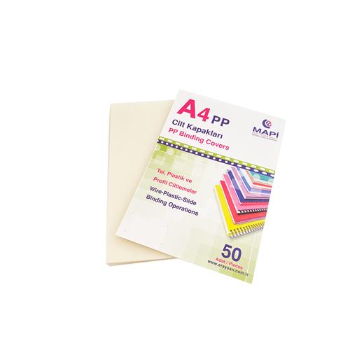 Mapi A4 Pp Şeffaf Kapak (Kum Desen) 450 Micron Şeffaf Buzlu 50 Li