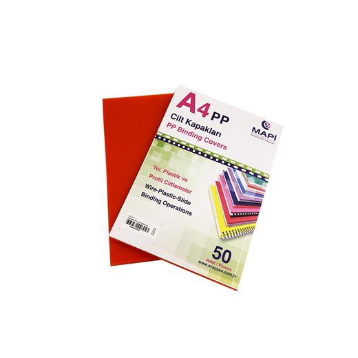 Mapi A4 Pp Şeffaf Kapak (Kum Desen) 450 Micron Şeffaf Turuncu 50 Li