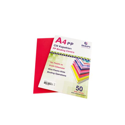 Mapi A4 Pp Şeffaf Kapak (Kum Desen) 450 Micron Şeffaf Magenta 50 Li