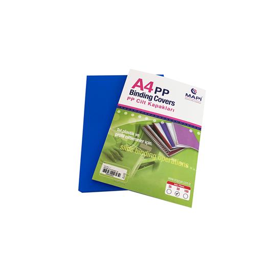 Mapi A4 Pp Opak Kapak (Kum Desen) 550 Micron Mavi 50 Li