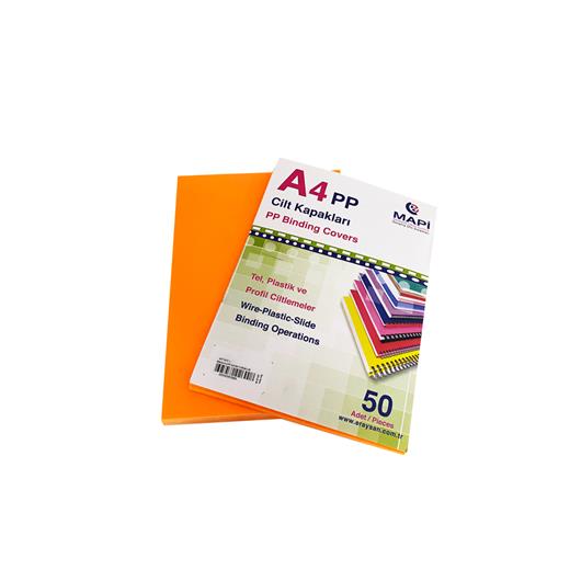 Mapi A4 Pp Fosforlu Kapak 550 Micron Fosforlu Turuncu 50 Li