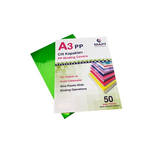 Mapi A3 Pp Fosforlu Kapak 550 Micron Fosforlu Yeşil 50 Li