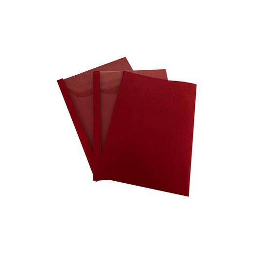 Mapicover-5 Mm Isısal Kapak Şeffaf+Karton Kırmızı 100 Ad.