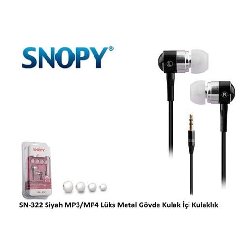 Snopy Sn-322 Kulak İçi Kulaklık Siyah Metal Gövde Kulaklık