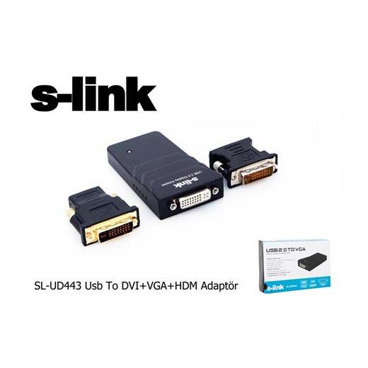 S-Link Sl-Ud443 Usb To Dvı+Vga Adaptör