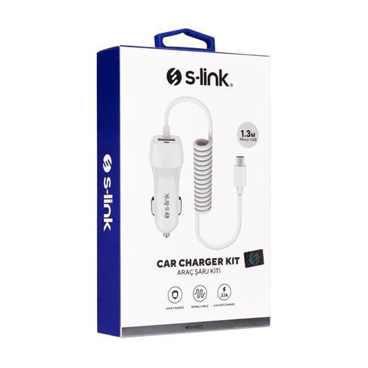 S-Link Swapp Sw-C535 1 Usb + Micro Usb 12-24V 3.1A Kablolu Araç Şarj Cihazı