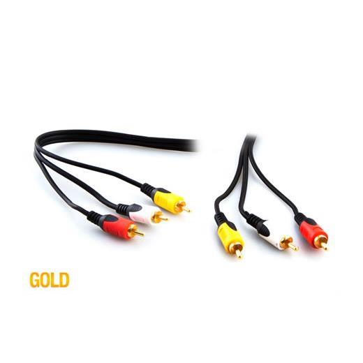 S-Link Sl-Rca10 3Rca To 3Rca 10M Gold Kablo
