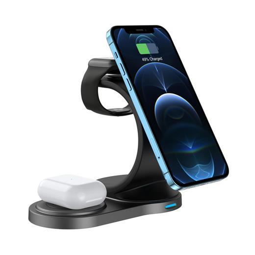 S-Link Swapp Sw-Cwf110 Telefon Kulaklık Akıllı Saat 15W 3 İn 1 Magsafe Siyah Kablosuz Şarj Cihazı