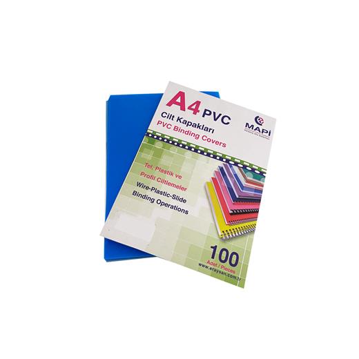 Mapi A4 Pvc Opak Cilt Kapak Mavi 100 Lü