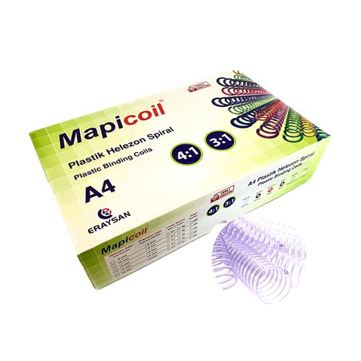 Mapicoil 4:1 Plastik Helezon Spiral 12Mm Şeffaf 100 Ad. 48 Lop