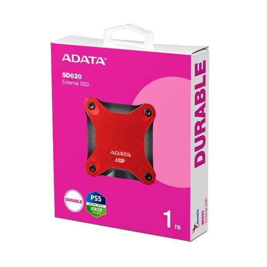 Adata 1Tb Sd620 Kırmızı Taşınabilir Usb 3.2 Gen2 Ssd Harici Disk