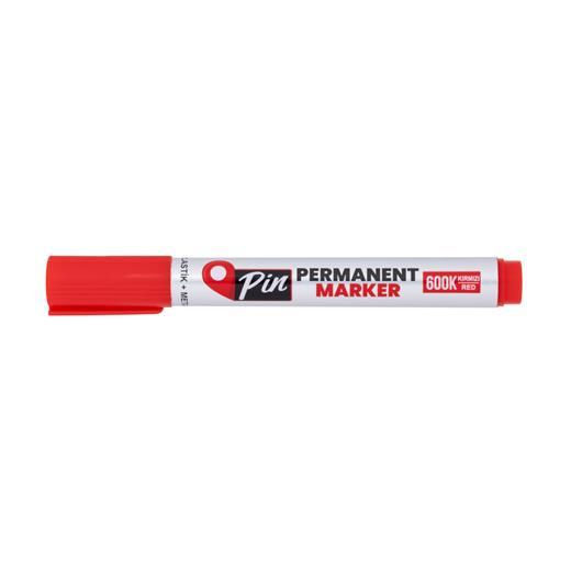Pin Permanent Markör Koli Kalemi Yuvarlak Uç Kırmızı 10Lu