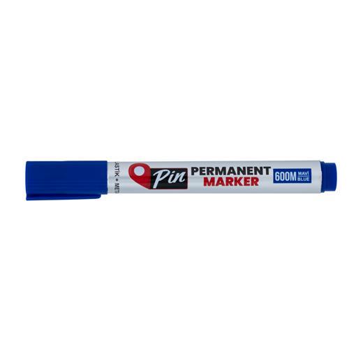 Pin Permanent Markör Koli Kalemi Yuvarlak Uç Mavi 10Lu