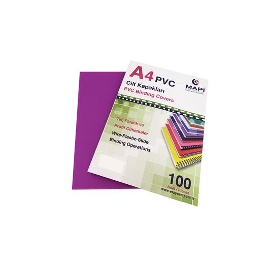 Mapi A4 Pvc Opak Cilt Kapak Mor 100 Lü