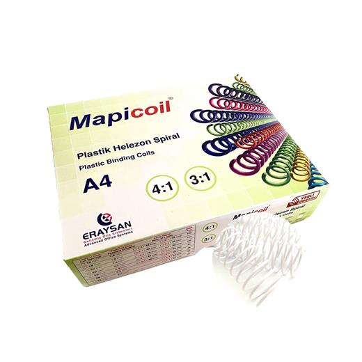 Mapicoil 3:1 Plastik Helezon Spiral 22Mm Beyaz 50 Ad. 36 Lop